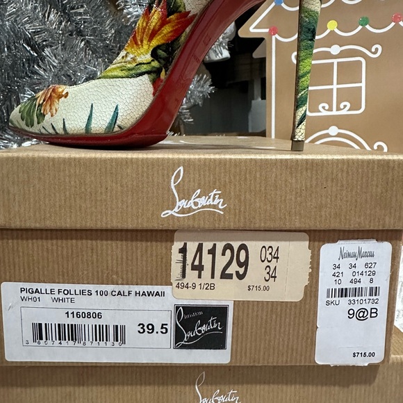 Size 39.5 Christian Louboutin heels, never worn. Has sole cover on already. - Picture 4 of 4